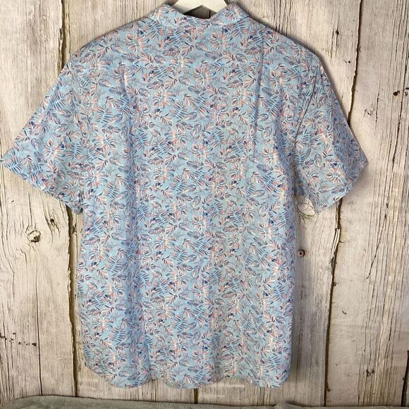 Flag and Anthem Printed Short Sleeve Button Down NWT Size L  236 - Picture 8 of 9
